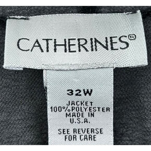 CATHERINE'S Sheer Beaded Cocktail Glamour Elegant Black Kimono Jacket Sz 32W - Picture 4 of 7